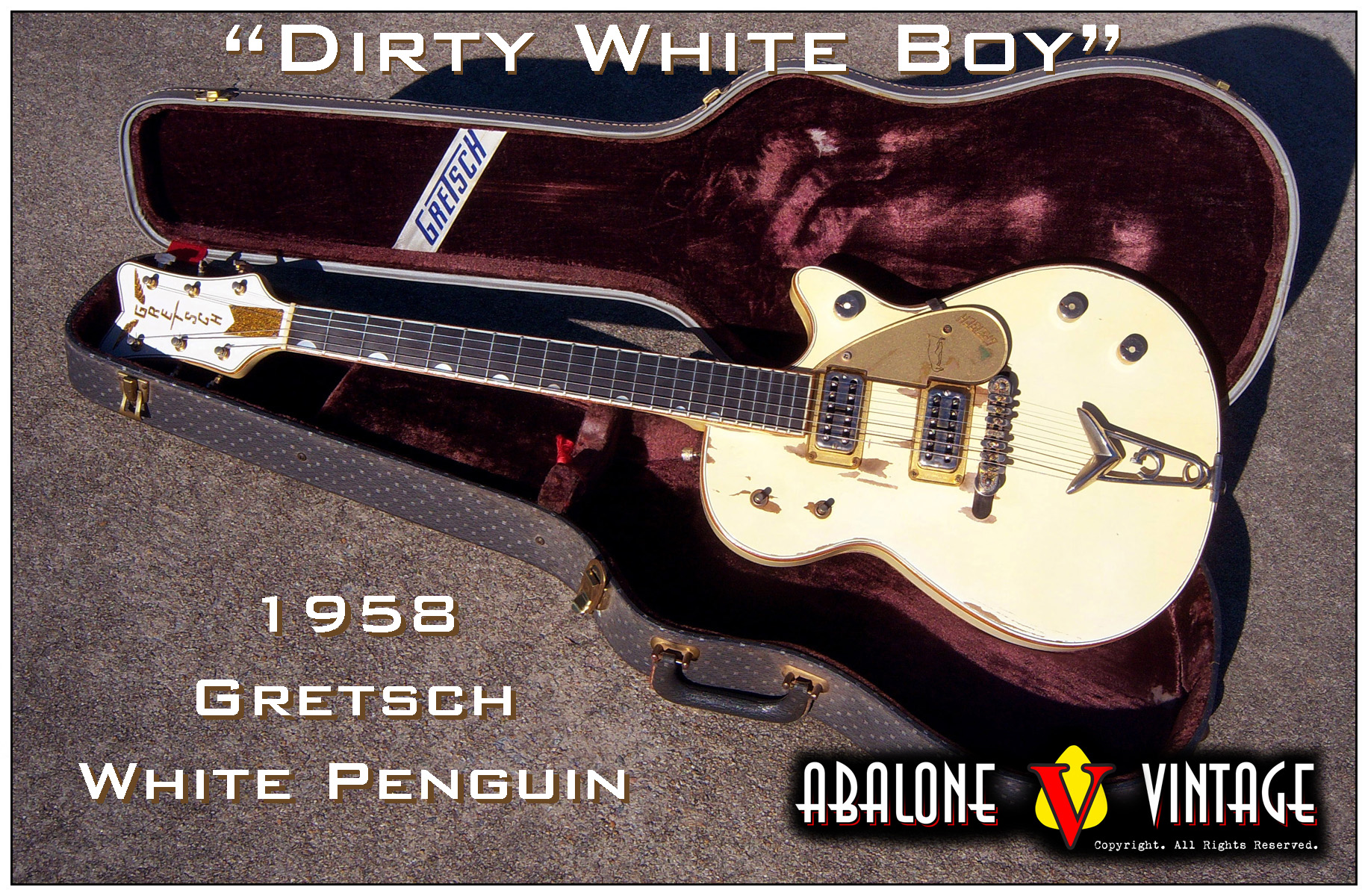 1958 Gretsch White Penguin guitar vintage guitars dirty white boy guitar world