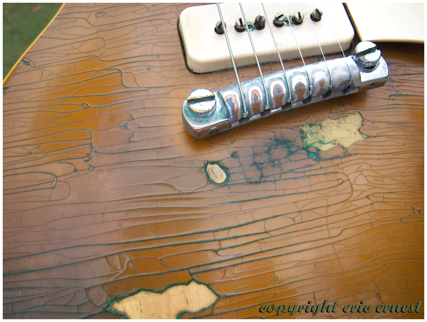 1954 Gibson Les Paul Standard Model Guitar. The well loved and worn road warrior.