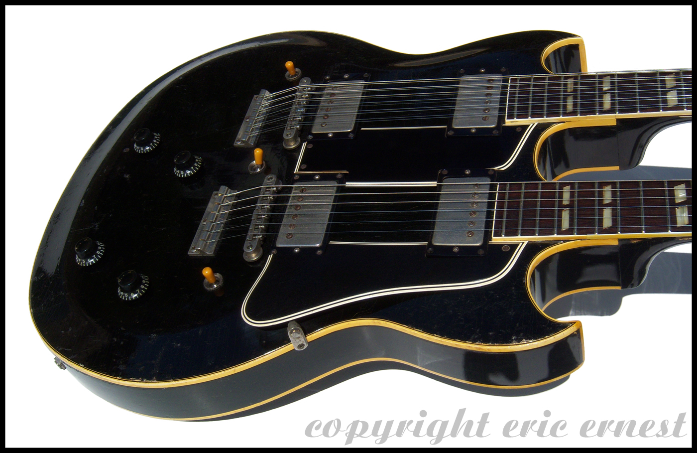 1959 Gibson EDS-1275 Double Twelve Double Neck Guitar. "The Black Widow." Vintage guitar authentication
