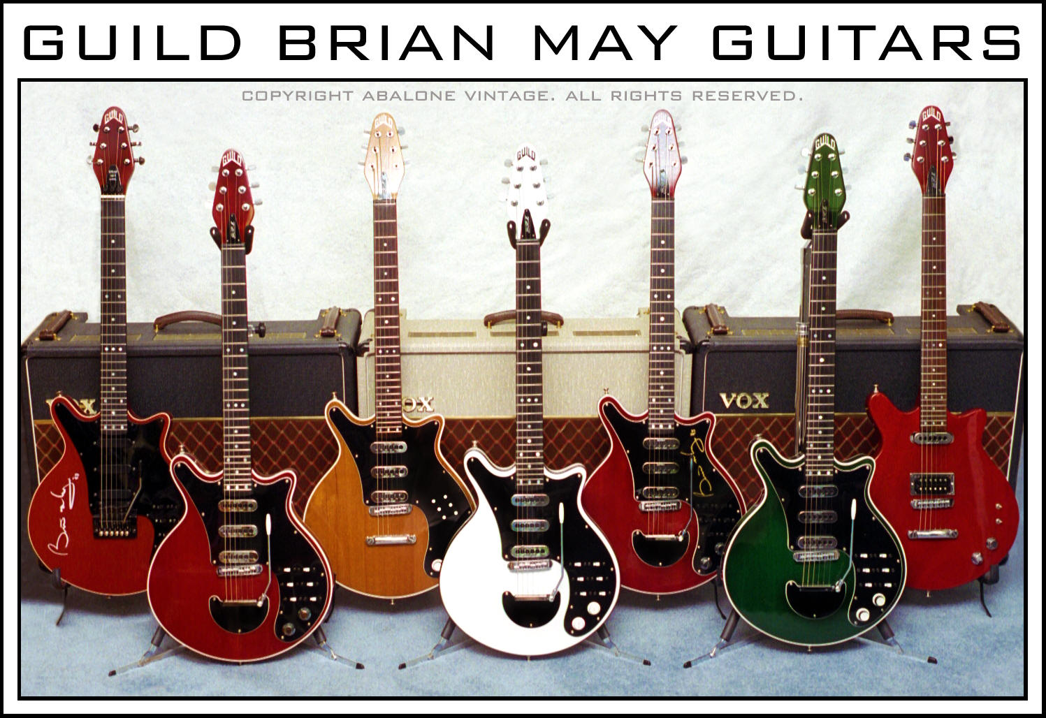 1985 1995 Guild BHM Brian May Signature and red Special model guitars guitarist Queen guitar