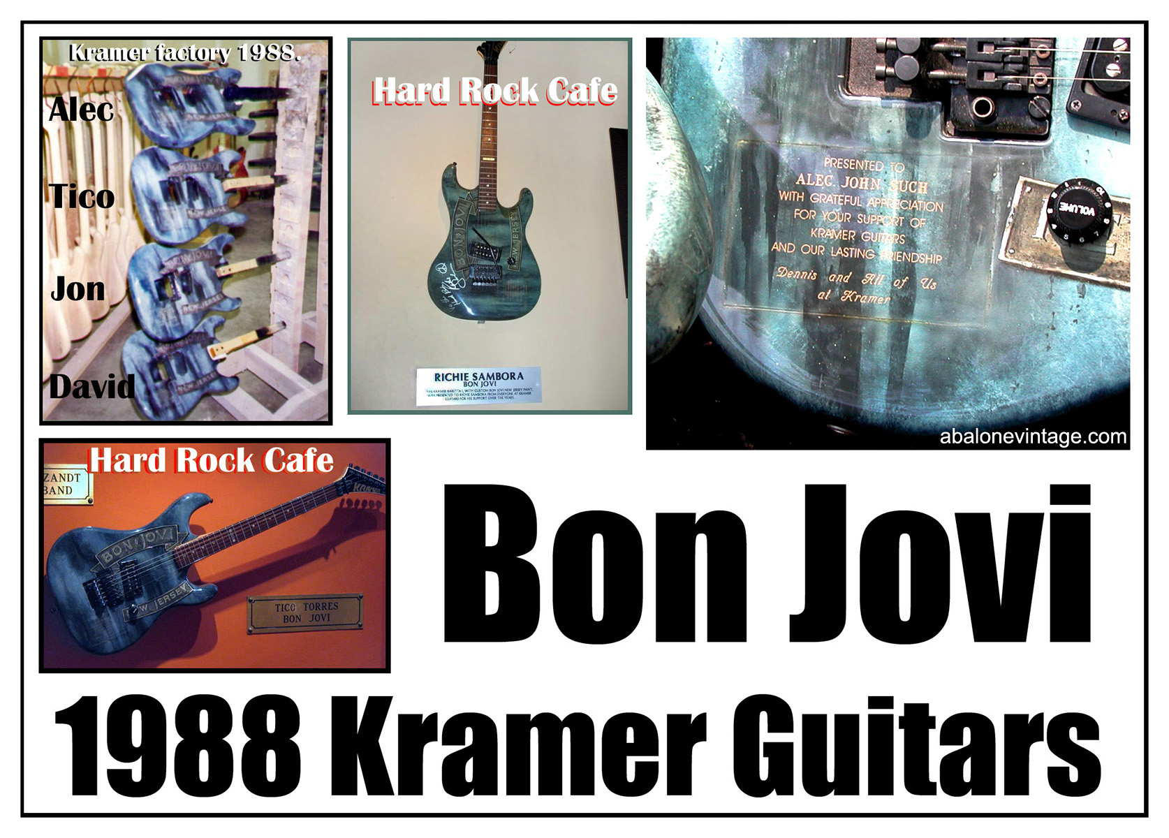 1988 Kramer Baretta Bon Jovi New Jersey Graphic Guitars.